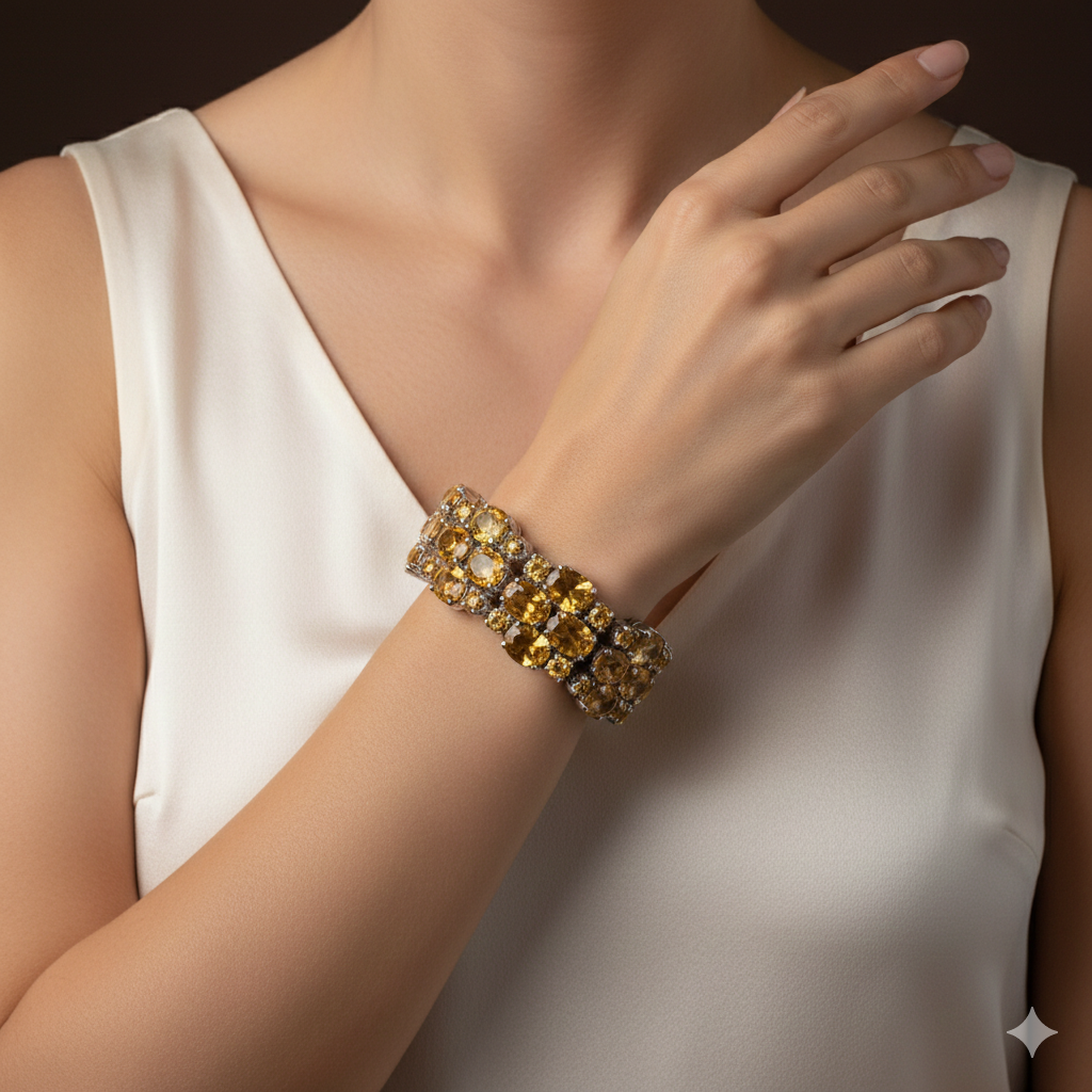 Sun Glow Golden Topaz Layered Bracelet